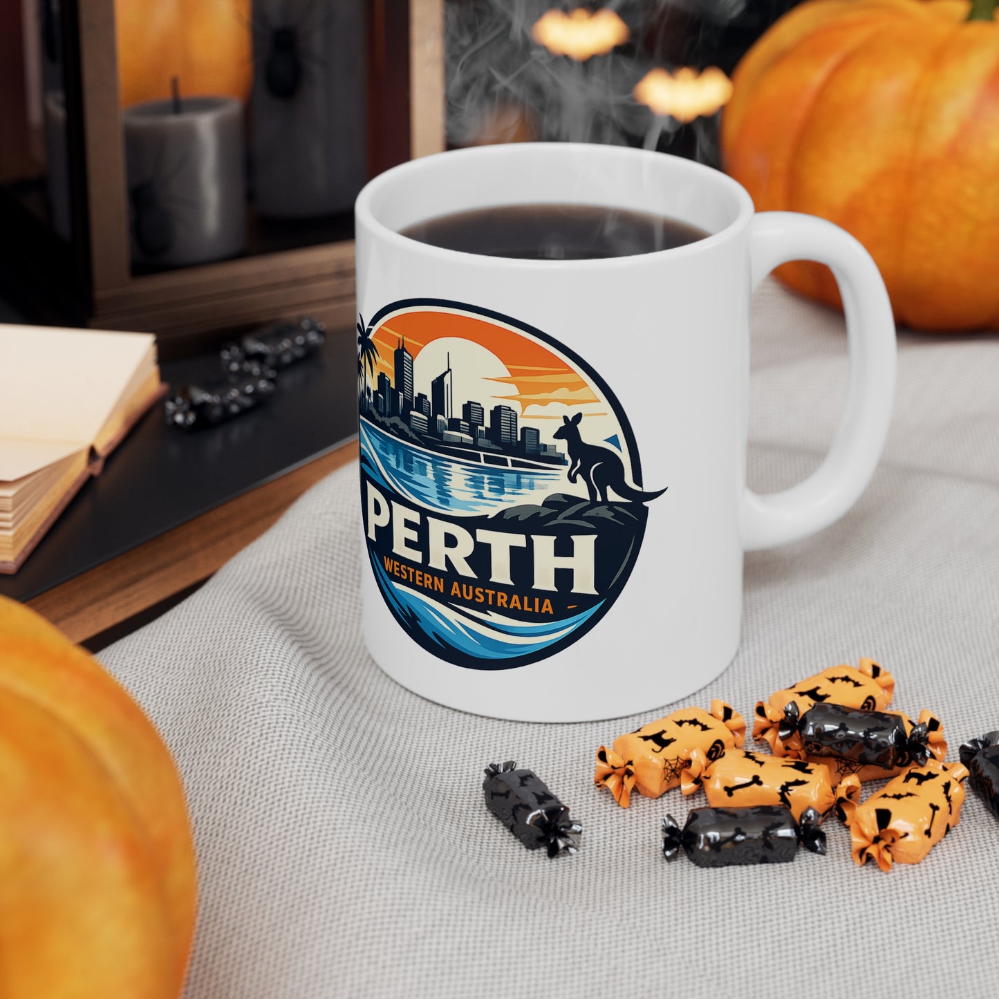 Perth Skyline Ceramic Mug — Western Australia Souvenir Coffee Cup (11oz & 15oz)