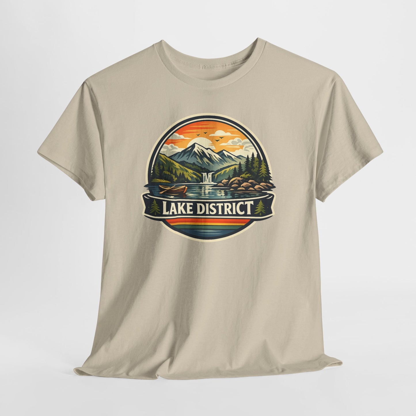 Lake District Graphic Tee — Scenic Mountain & Lake Camping Shirt
