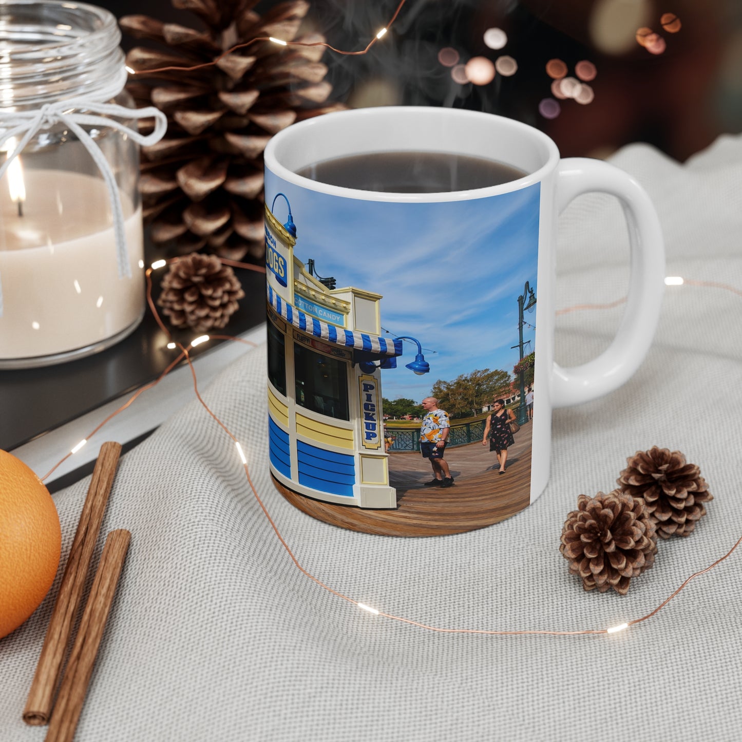Disney's Boardwalk Blue Ribbon Corn Dogs Marina Snack Stand Ceramic Coffee Cup