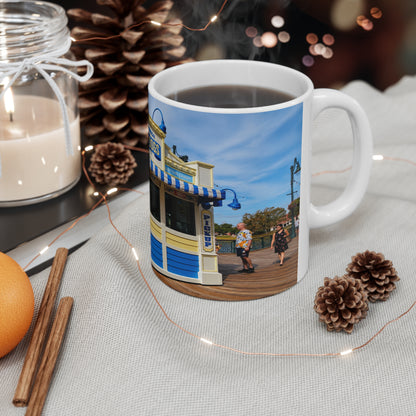 Disney's Boardwalk Blue Ribbon Corn Dogs Marina Snack Stand Ceramic Coffee Cup