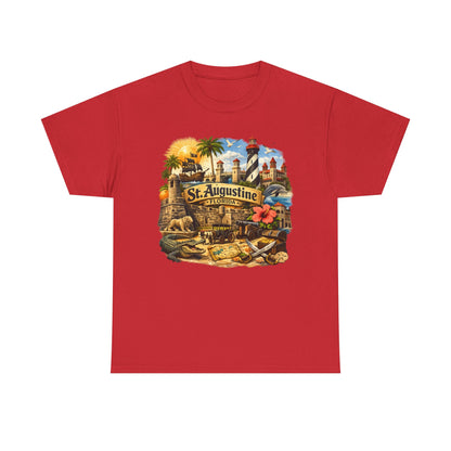 St. Augustine Florida Vintage Travel Tee — Retro Beach & Lighthouse Souvenir T-Shirt