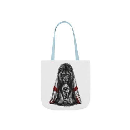 England Lion Guardian Canvas Tote — Protective Lion & Cub Illustration Tote Bag