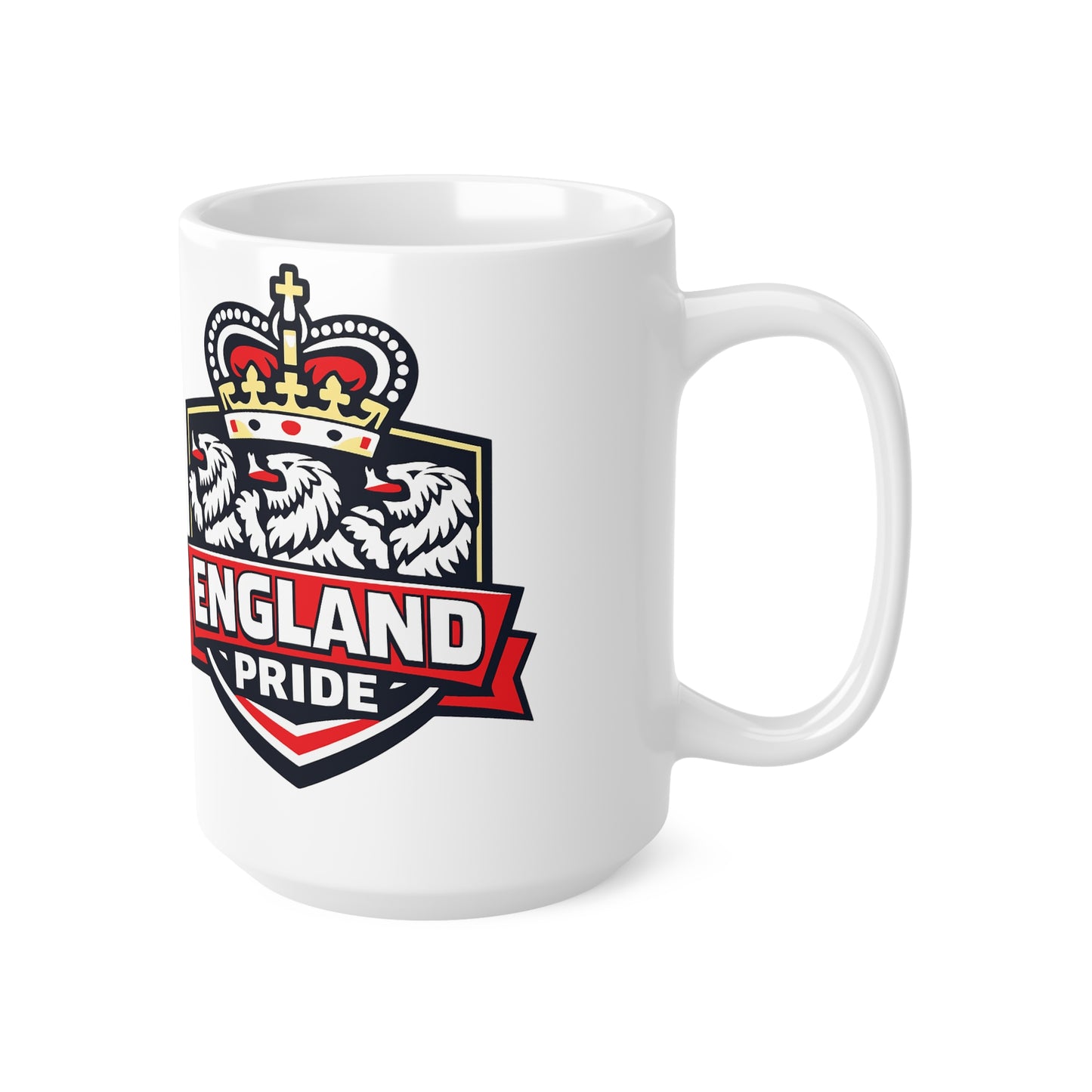 England Pride Ceramic Mug — Crowned Lion 11oz & 15oz Coffee Cup