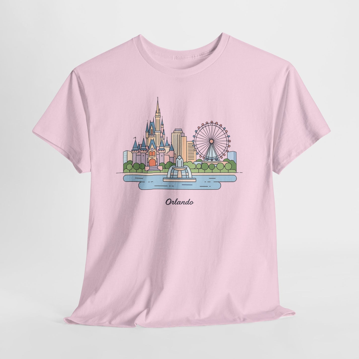 Orlando Skyline T-Shirt — Cute Cityscape Graphic Tee with 'Orlando' Text