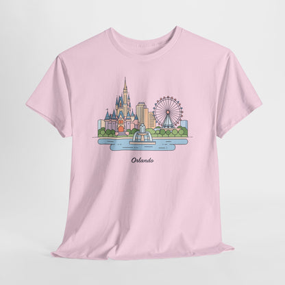 Orlando Skyline T-Shirt — Cute Cityscape Graphic Tee with 'Orlando' Text