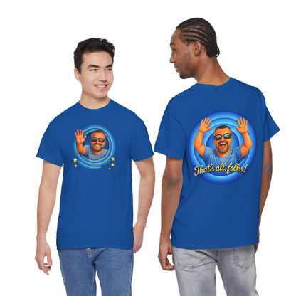 T-Shirt — "That's All, Folks!" Waving Portrait Graphic Tee
