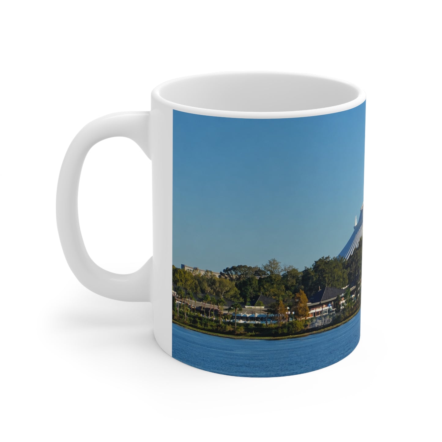 Space Mountain Skyline Mug — Scenic Theme Park Ceramic Coffee Cup (11oz & 15oz)