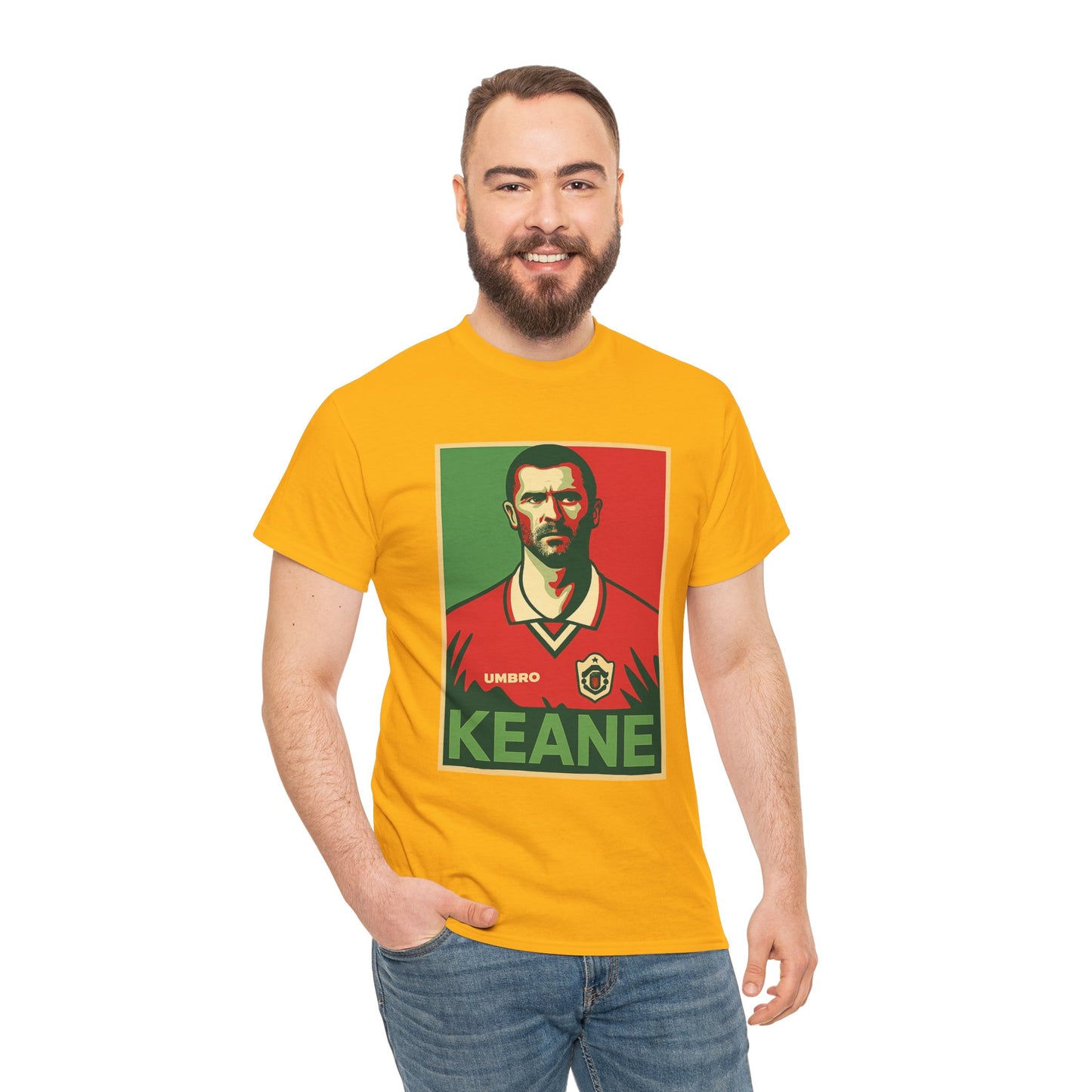 Keane Football Poster Tee — Retro Soccer Jersey Graphic T-Shirt