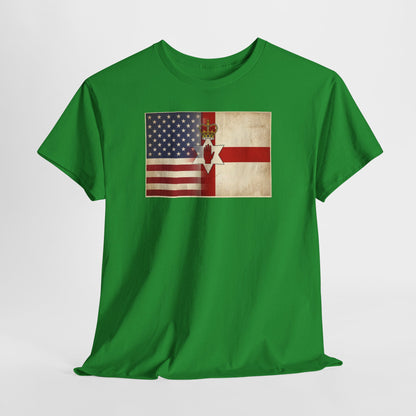 USA / Northern Ireland Flag T-Shirt – Vintage USA & Ulster Cross Tee