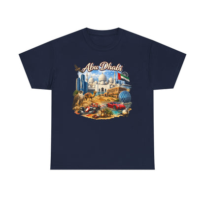 Abu Dhabi Landmark Collage T-Shirt — UAE Travel Souvenir Tee
