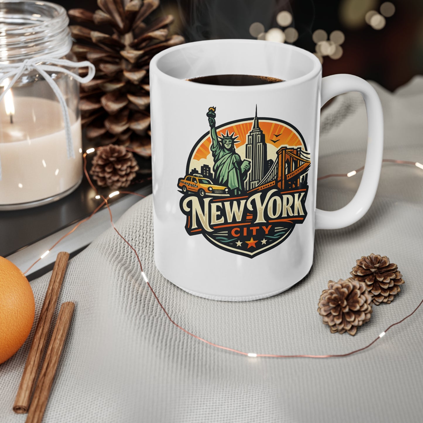 New York City Ceramic Coffee Cups, 11oz, 15oz