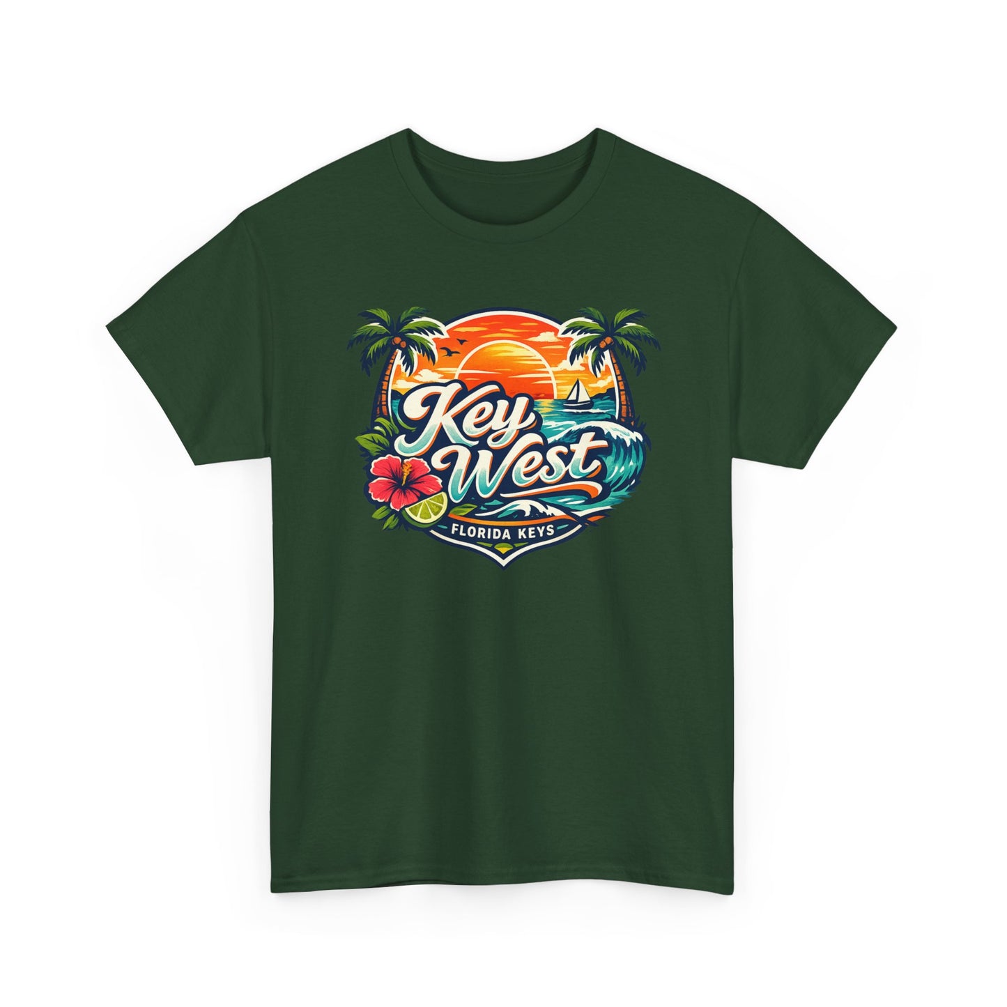 Key West Florida Keys T‑Shirt — Tropical Sunset Palm Beach Souvenir Tee