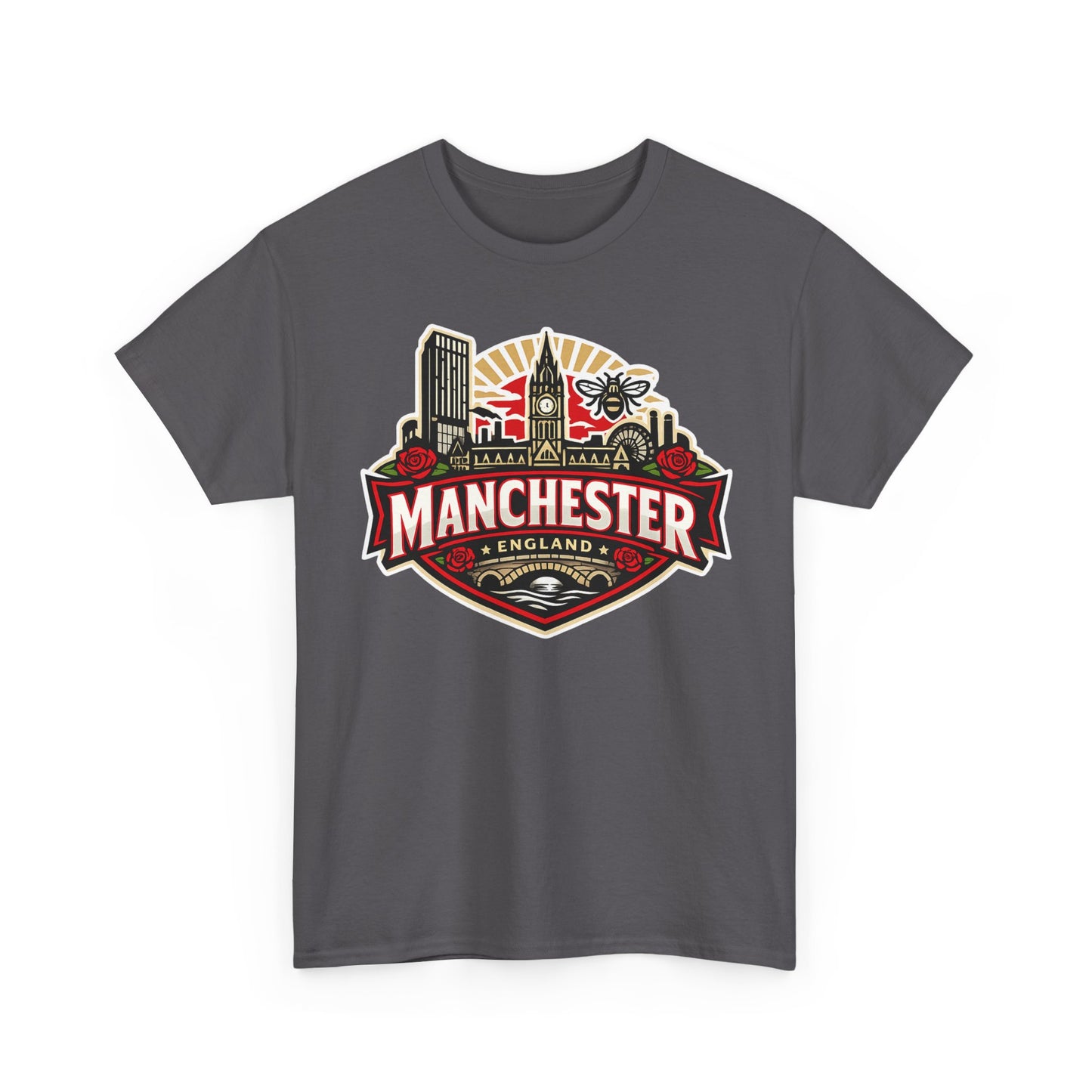 Manchester England Skyline T-Shirt — Vintage City Crest Tee