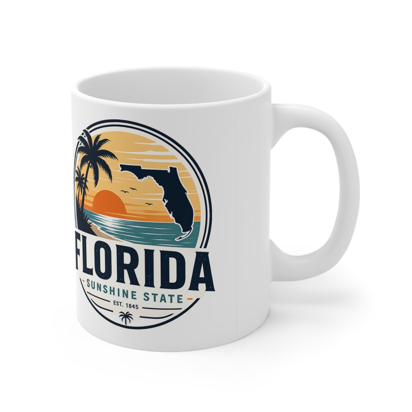 Florida Sunshine State Sunset Mug — Ceramic Coffee Cup (11oz & 15oz)
