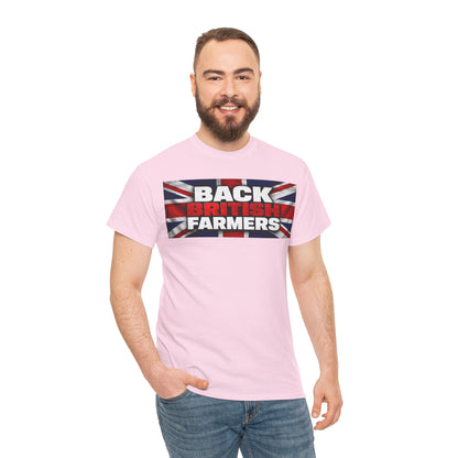 Back British Farmers T-Shirt — Union Jack Support Tee for UK Farmers