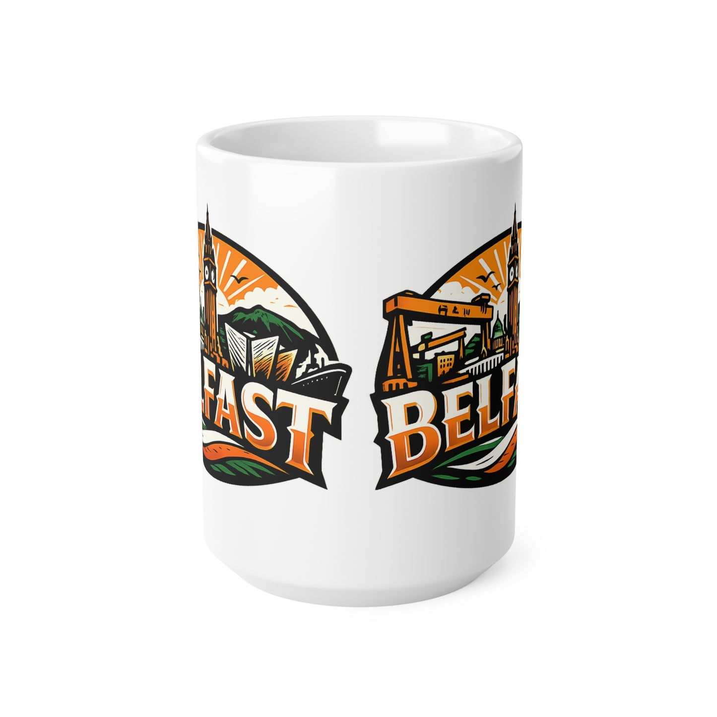 Belfast Skyline Ceramic Coffee Mug — 11oz & 15oz Irish City Souvenir
