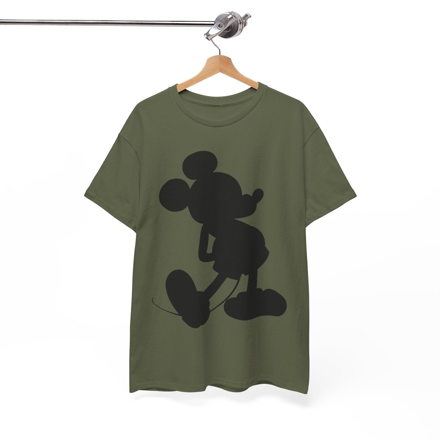 Mickey Mouse Silhouette Graphic Tee — Retro Cartoon Shadow T-Shirt