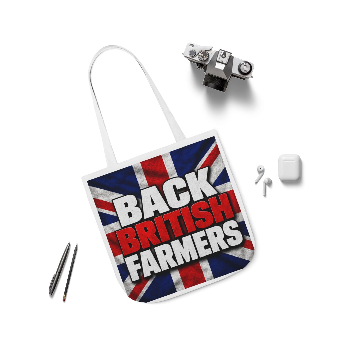 Back British Farmers Canvas Tote Bag — Union Jack Farming Support Tote