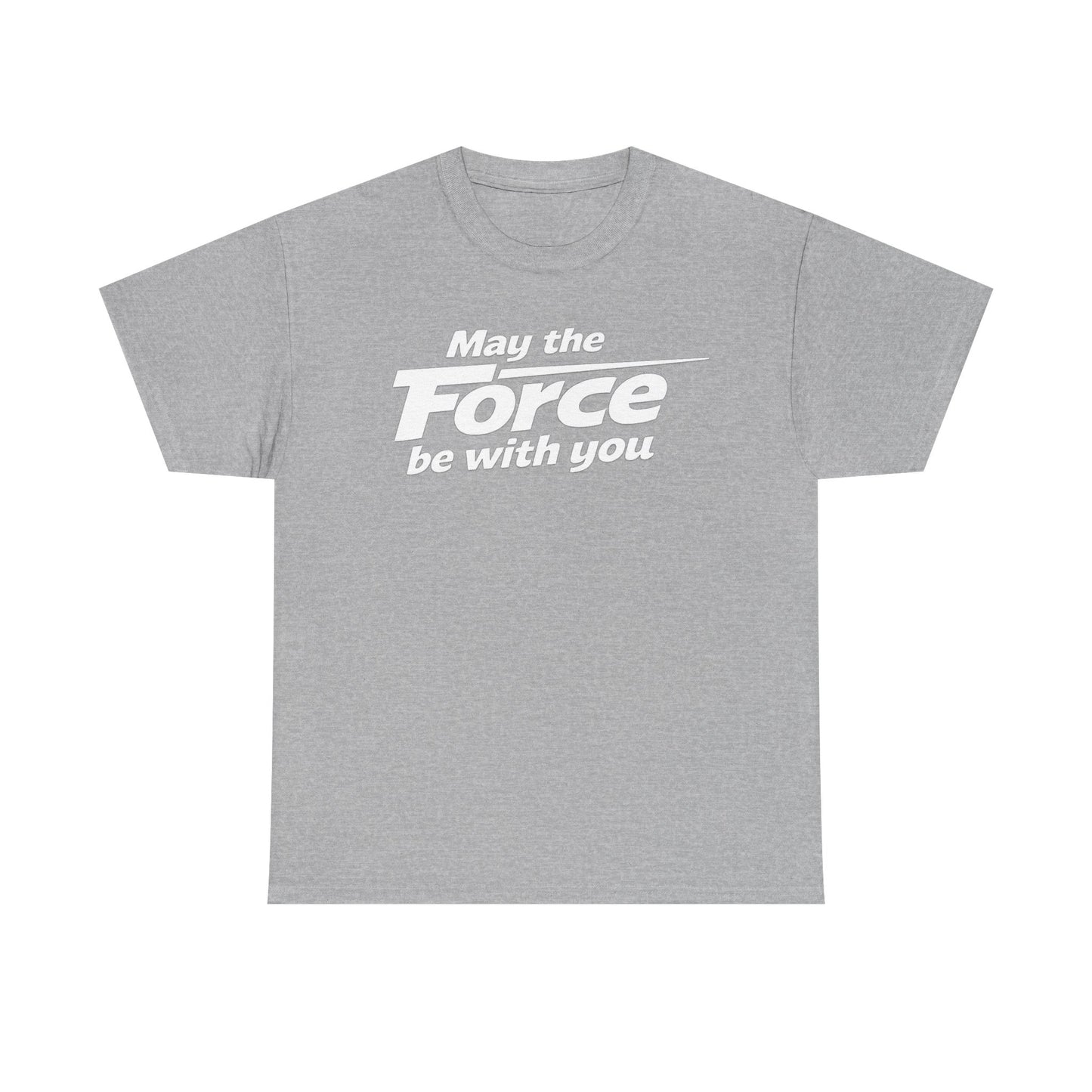 "May the Force Be With You" Retro Embossed Graphic T‑Shirt —