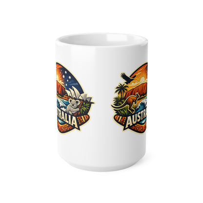 Australia Scenic Mug — Vintage Outback Sunset Ceramic Coffee Cup (11oz & 15oz)