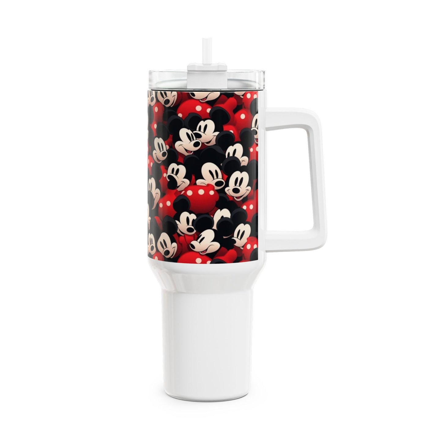 40oz Mickey Mouse Pattern Tumbler — Retro Cartoon Stainless Travel Cup