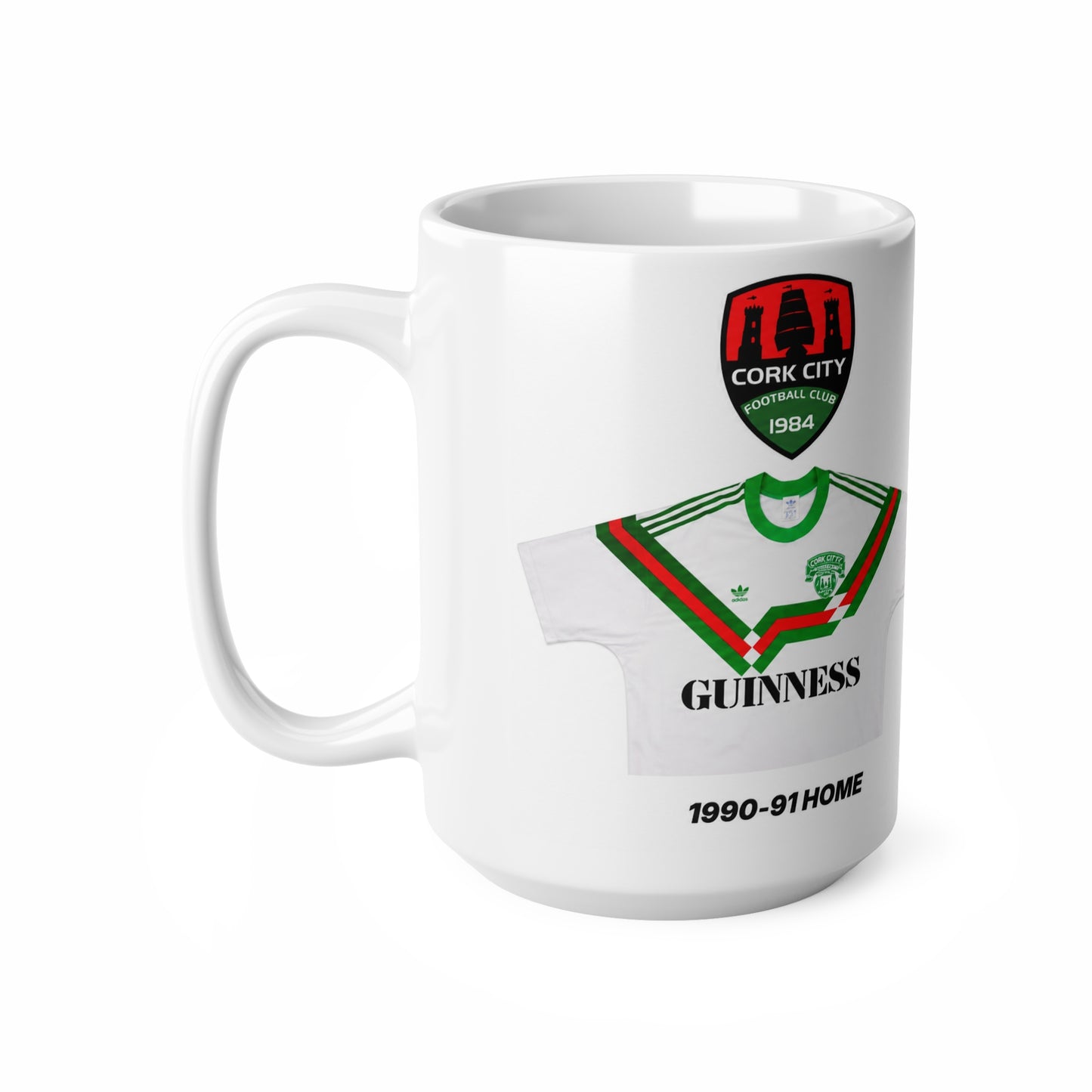 Cork City 1990-91 Home Jersey Mug — Guinness Ceramic Coffee Cup (11oz, 15oz)