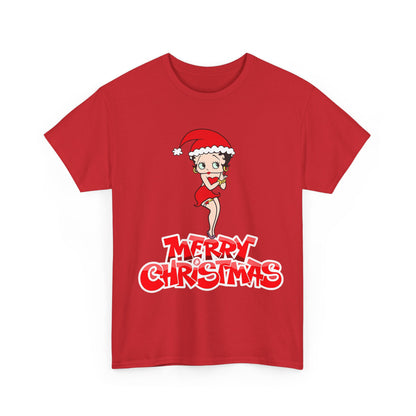 Christmas Betty Boop Tee - 'Merry Christmas' Holiday Graphic Shirt