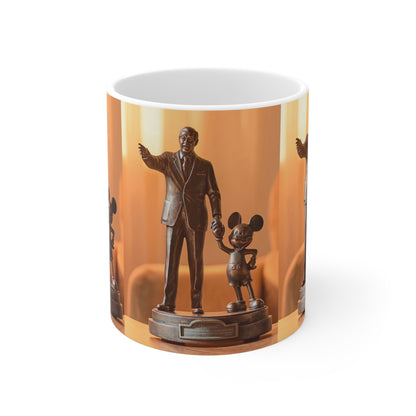 Bronze Statue Disney Park Mug — 'Partners' Mickey & Walt Ceramic Coffee Cup (11oz, 15oz)