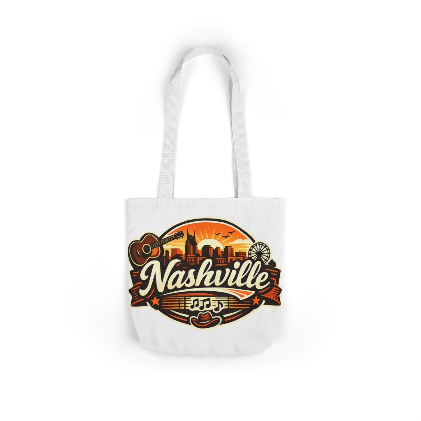 Nashville Sunset Tote Bag — Country Music Skyline Canvas Tote