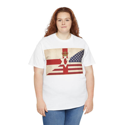 Northern Ireland + American Flag Tee — Vintage Graphic Shirt
