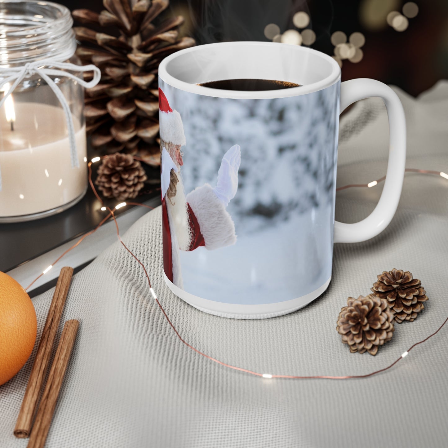 Santa Claus Photo Coffee Mug — Festive Christmas 11oz & 15oz Ceramic Mug