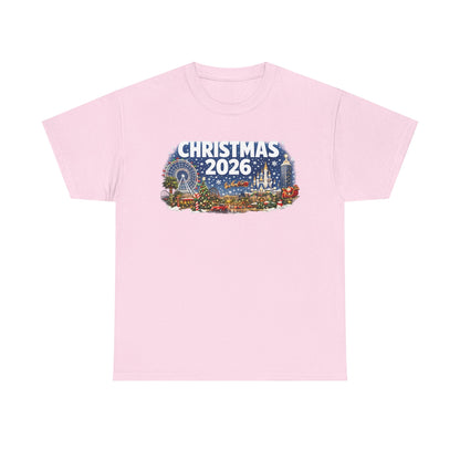 Christmas 2026 Holiday Tee — Festive Winter Village Graphic T-Shirt