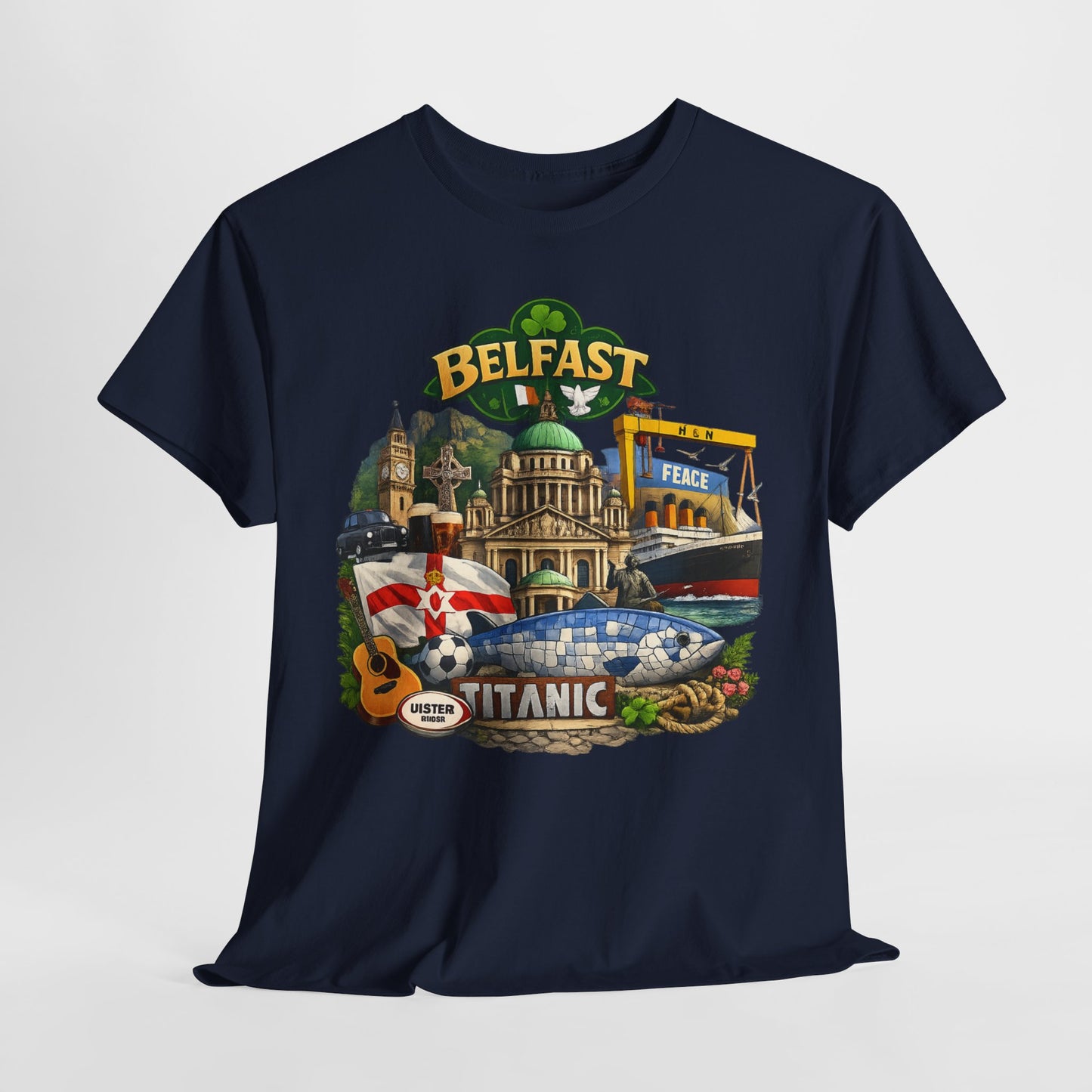 Belfast Collage T-Shirt – Titanic & City Landmarks Souvenir Tee