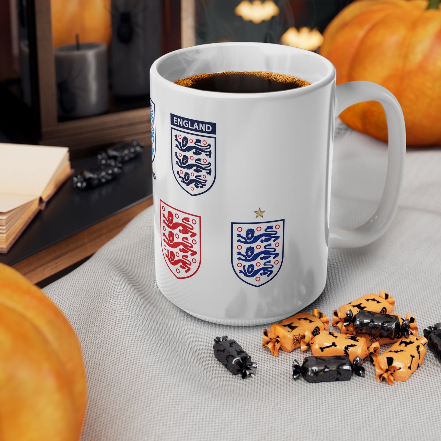 England Football Crest Mug — Ceramic Coffee Cup 11oz/15oz