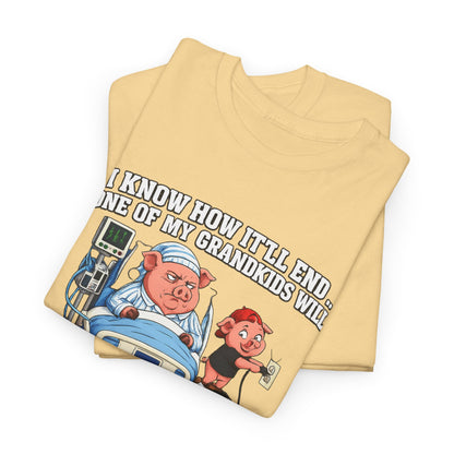 Funny Grandpa T-Shirt - "Unplug My Life Support to Charge Their Phone" Grandpa Humor Tee