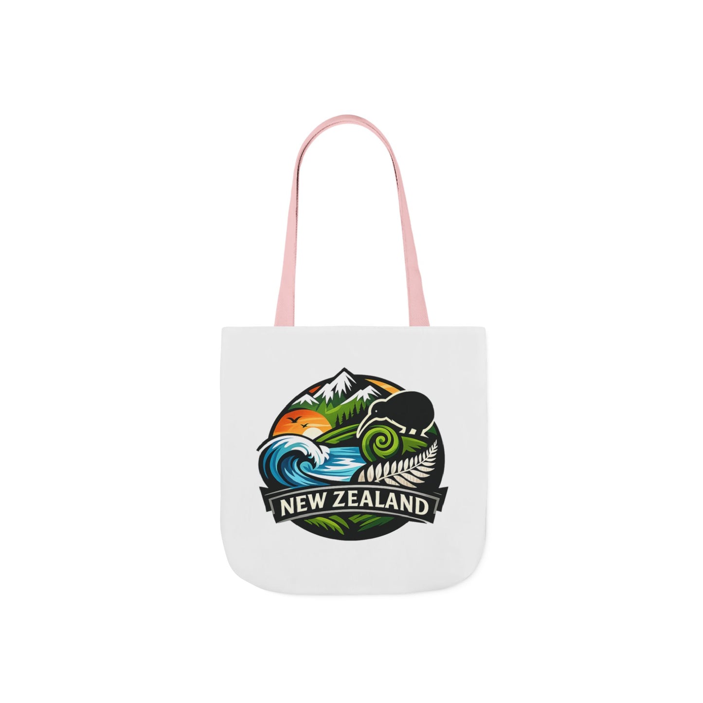 New Zealand Scenic Tote Bag — Kiwi, Mountains & Waves Canvas Tote