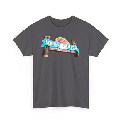 Cocoa Beach Pier T‑Shirt — Retro Beach Sign Vacation Tee