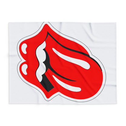 Rolling Stones Tongue Arctic Fleece Blanket – Retro Rock Band Logo Throw