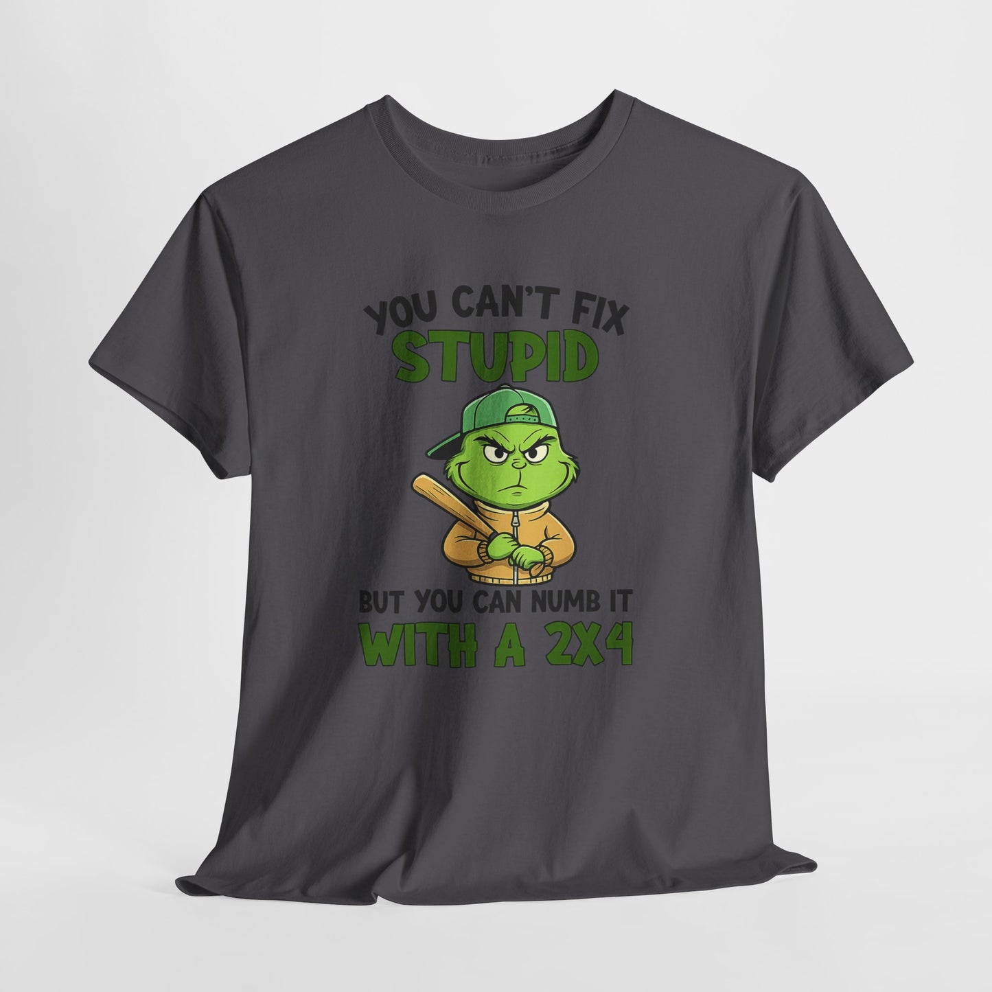 Funny Carpenter T‑Shirt — "You Can't Fix Stupid But You Can Numb It With a 2x4"