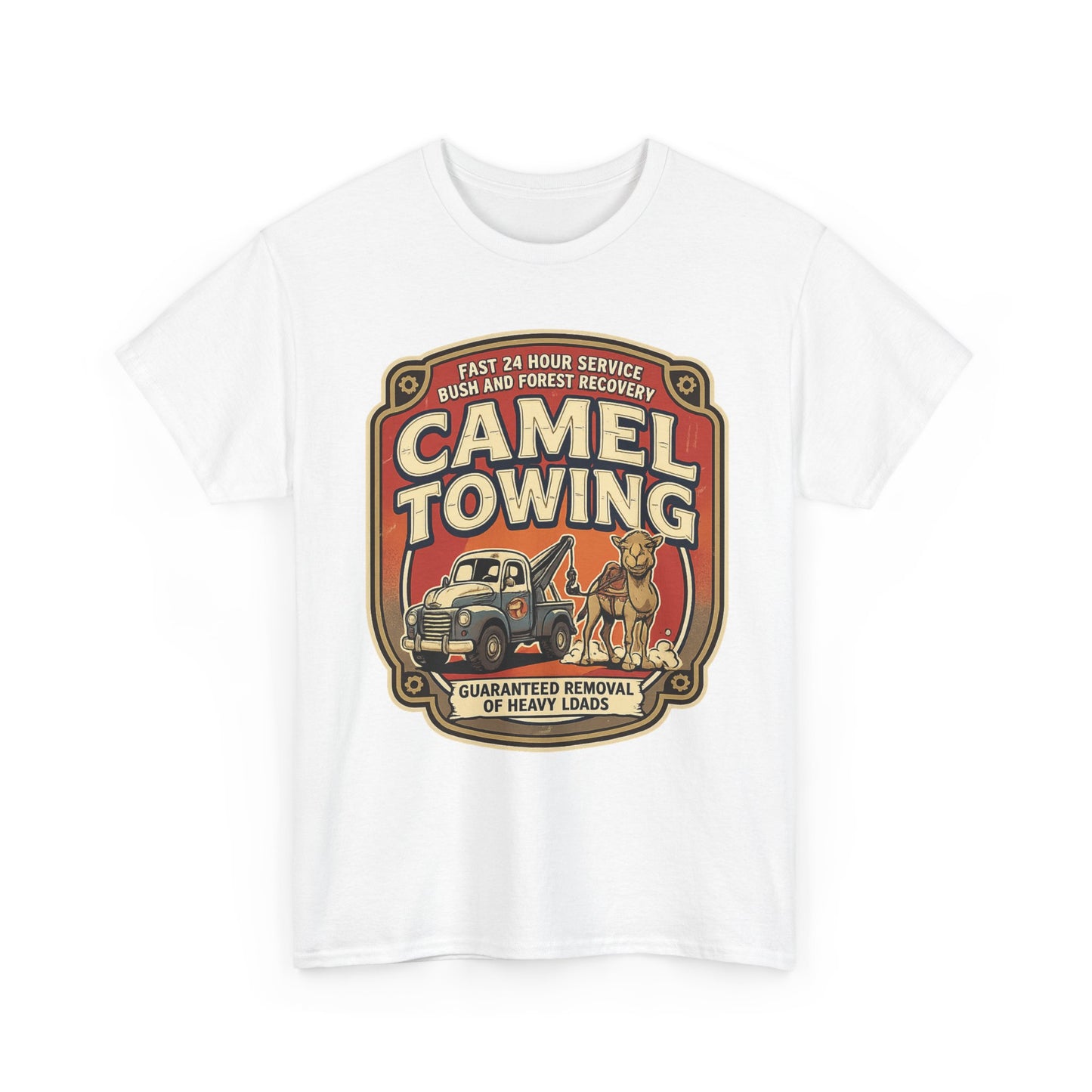 Camel Towing Tee — Vintage Desert Tow Truck Graphic T-Shirt