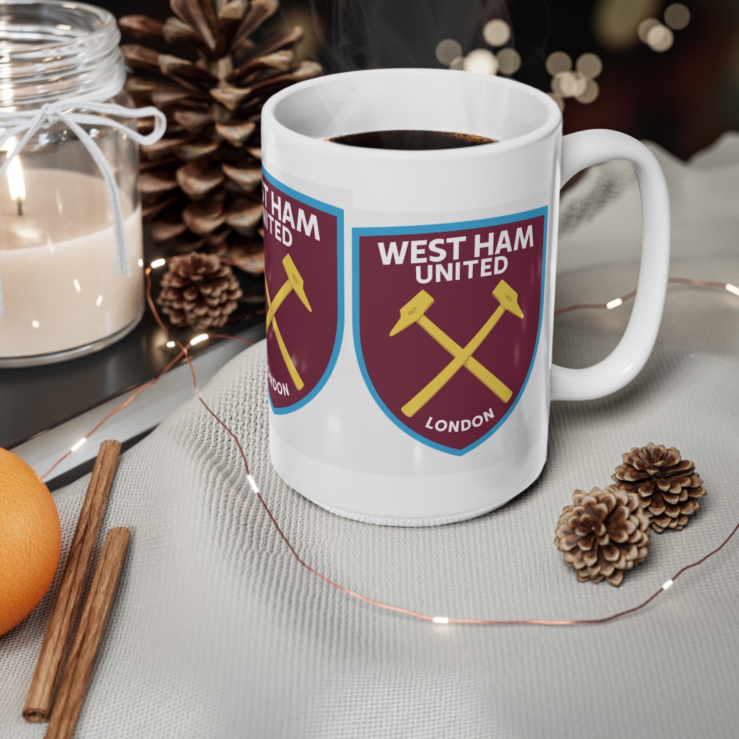 West Ham United Football Mug — Ceramic Coffee Cup (11oz & 15oz)