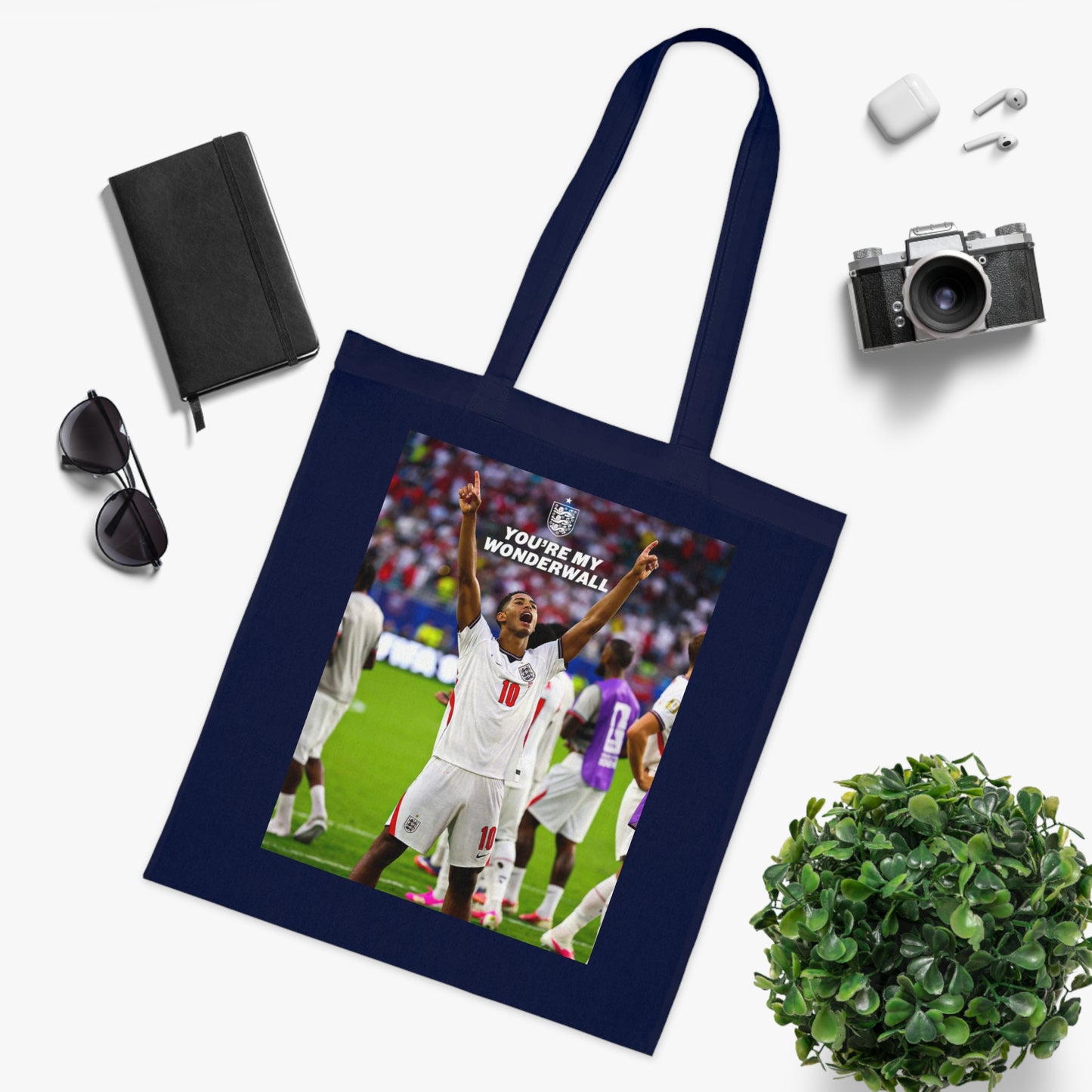 Jude Bellingham England Celebration Cotton Tote — "You're My Wonderwall" Stadium Photo Bag