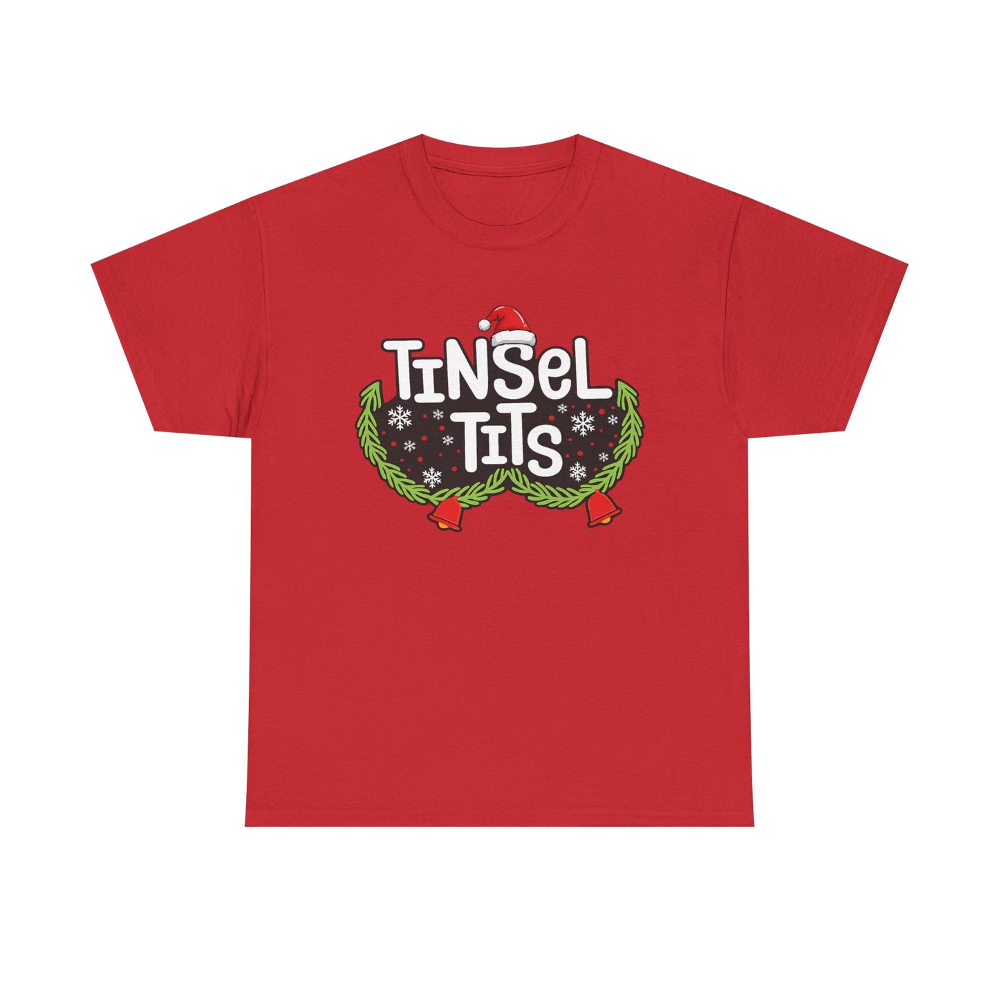 T-Shirt — "Tinsel Tits" Funny Christmas Wreath Holiday Tee