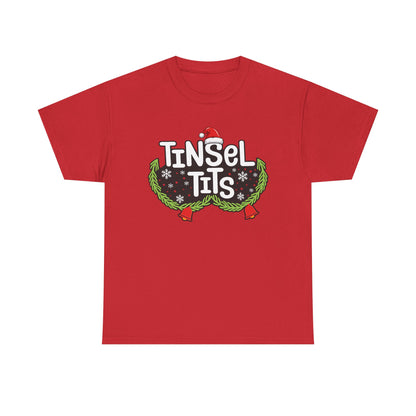 T-Shirt — "Tinsel Tits" Funny Christmas Wreath Holiday Tee