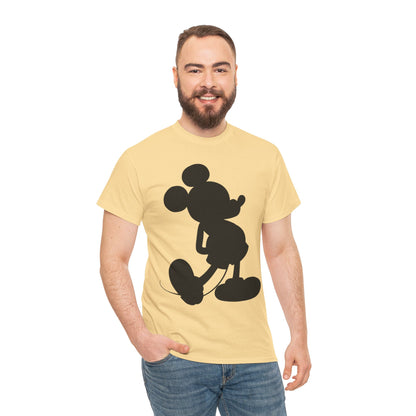 Mickey Mouse Silhouette Graphic Tee — Retro Cartoon Shadow T-Shirt