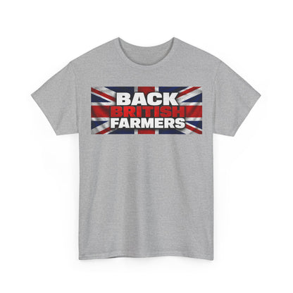 Back British Farmers T-Shirt — Union Jack Support Tee for UK Farmers