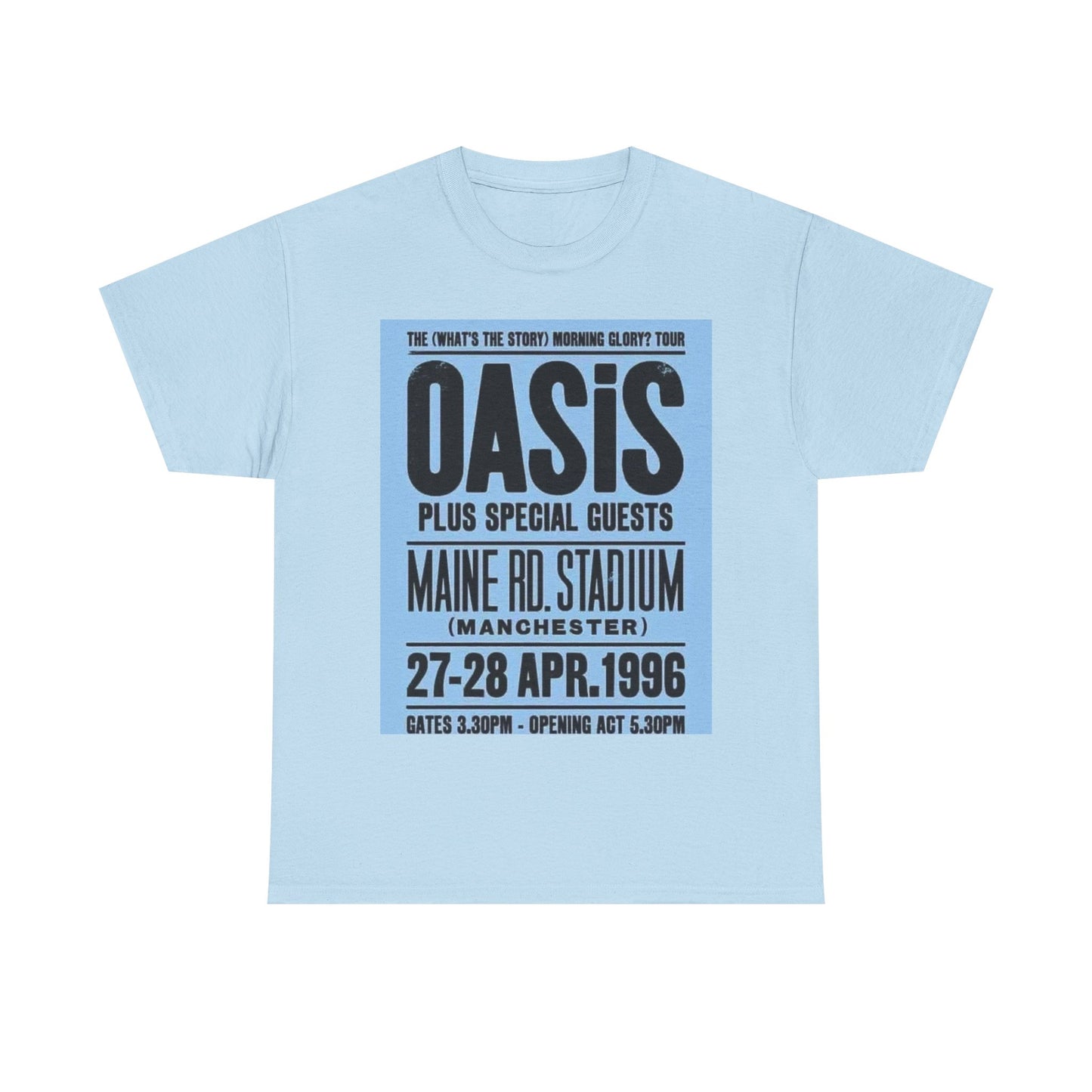 Oasis 1996 Maine Road Tour Poster T‑Shirt — Maine Rd. Stadium Concert Tee