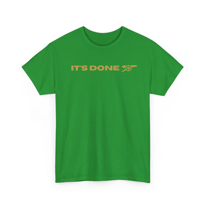 It's Done Arsenal Champions T-Shirt – Minimalist Gold Script Tee