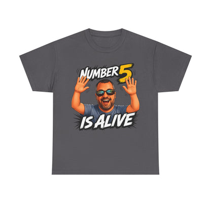 Number 5 Is Alive Graphic Tee — Funny Meme Face T‑Shirt