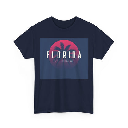 Florida Sunset Palm T-Shirt — Retro Beach Vacation Tee